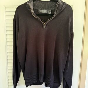 Oscar de La Renta Vintage Men's Black Quarter Zip Sweater